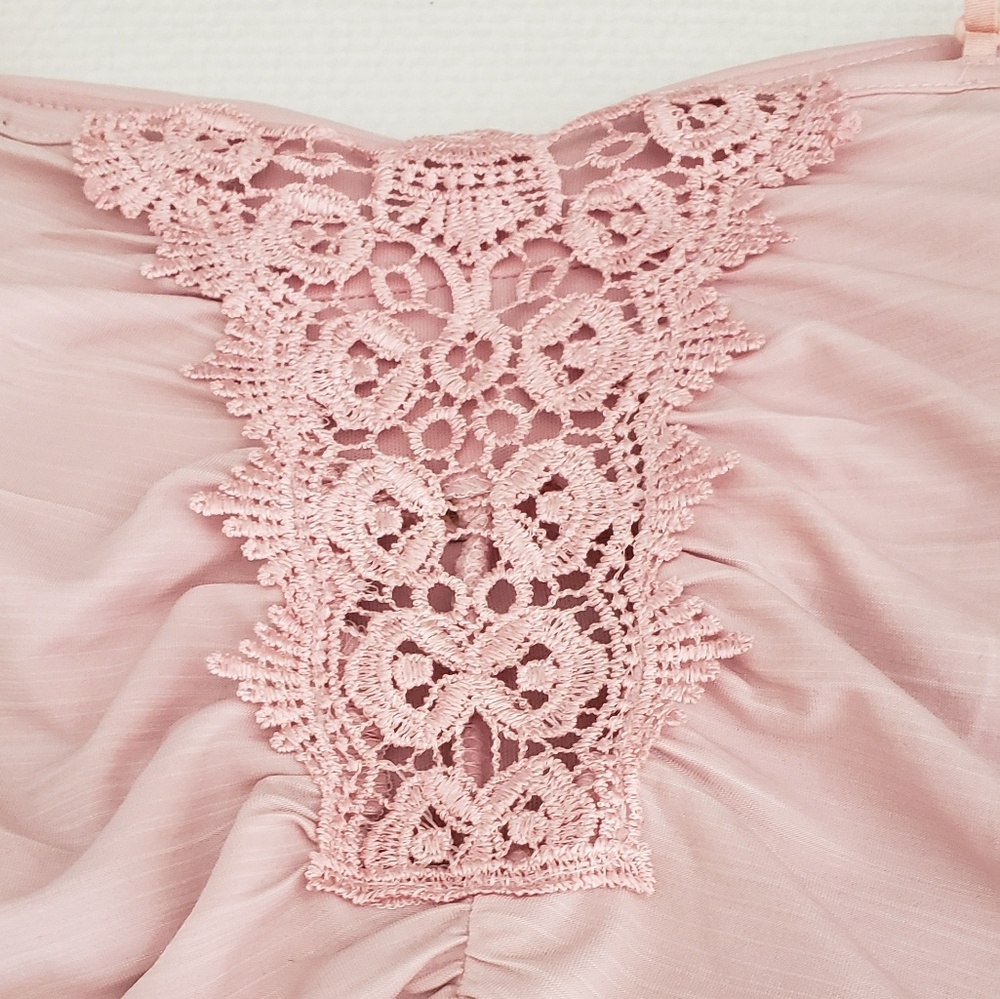 Pink Ruffled Front Tank Top - Picture 5 of 8